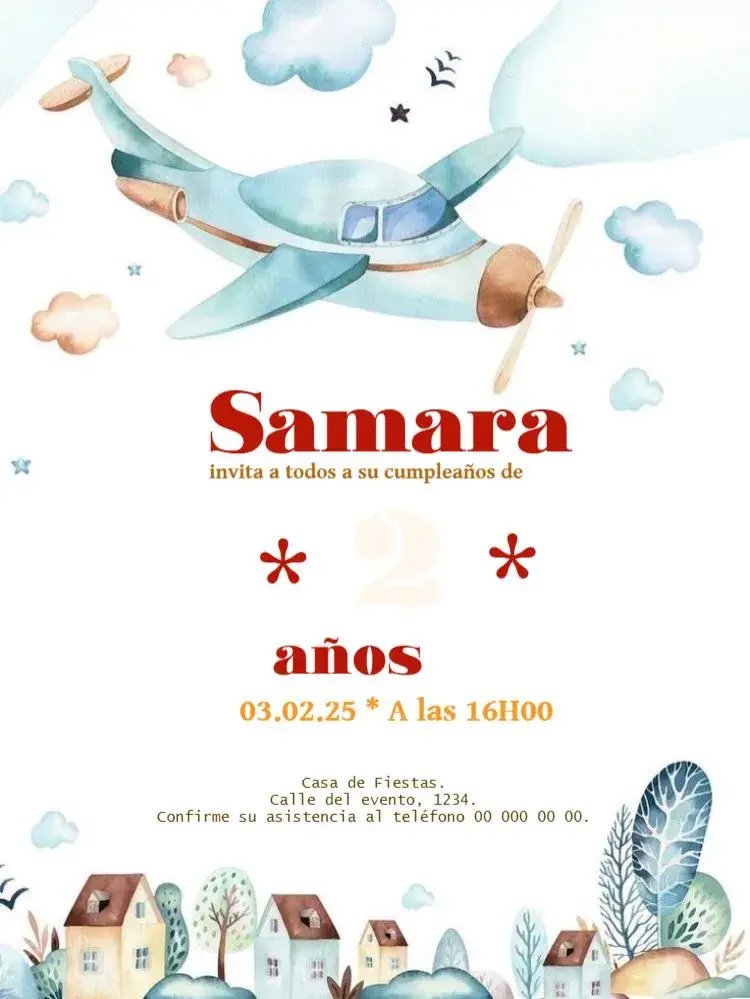 Invitación Avión Editar Tren