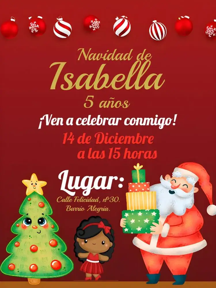 Invitación Navidad Muñeco – tema Fechas Conmemorativas festivo, infantil, colorido, navideño, lúdico