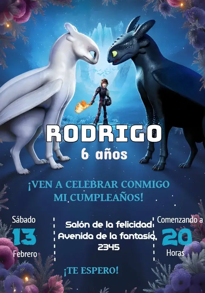Invitación Cómo Entrenar a tu Dragón del Bosque