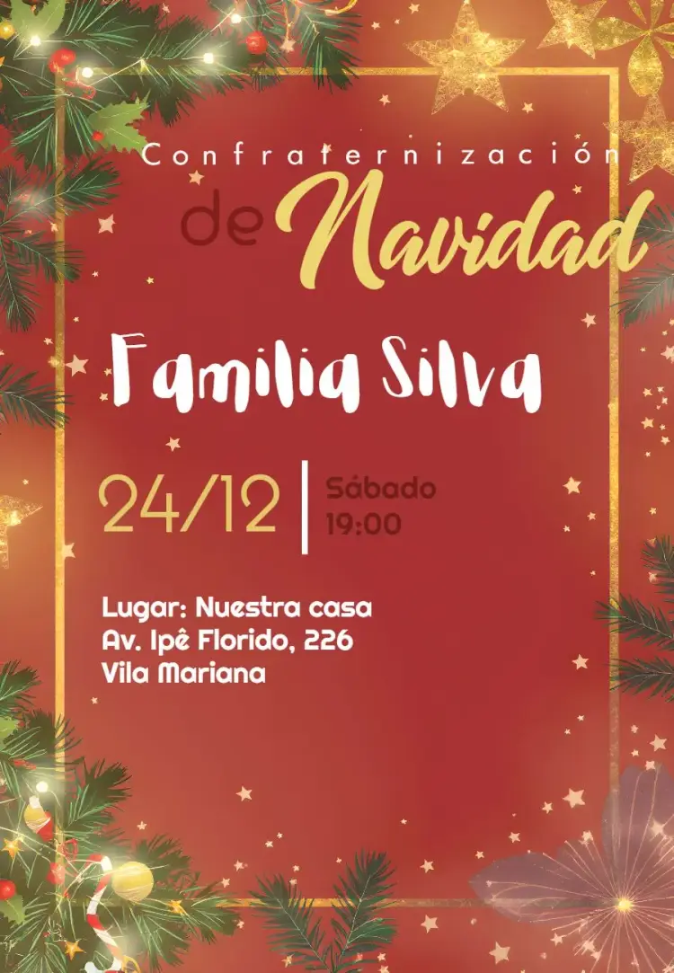 Invitación Cena De Navidad en Familia