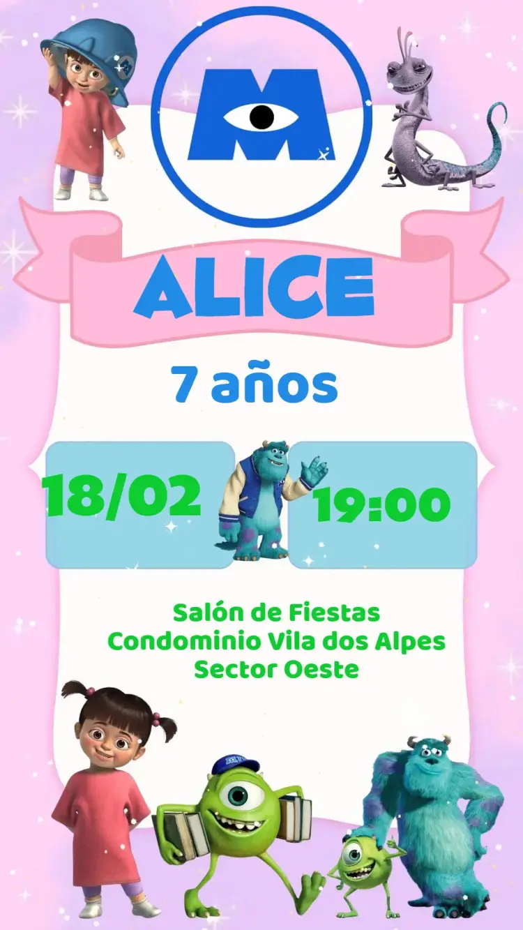 Invitación Monstruos S.A.