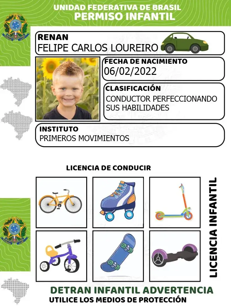 Invitación Carnet de conducir infantil con foto de tránsito