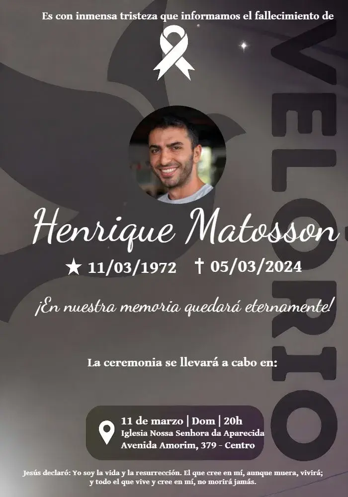 Invitación Funeral Misa De Fallecimiento Con Foto Flores