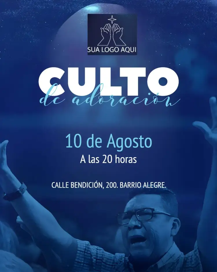 Invitación Arte Para Culto De Adoración Iglesia Gospel – tema Bautismo colorido, moderno, minimalista, vibrante, espiritual, elegante