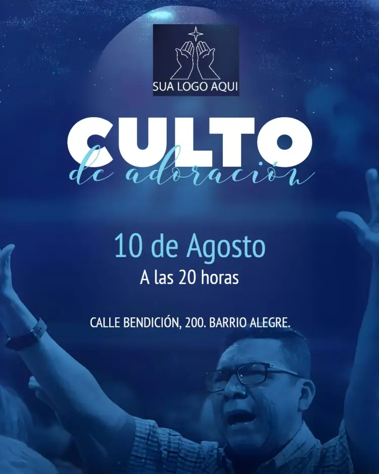 Invitación Arte Para Culto De Adoración Iglesia Gospel