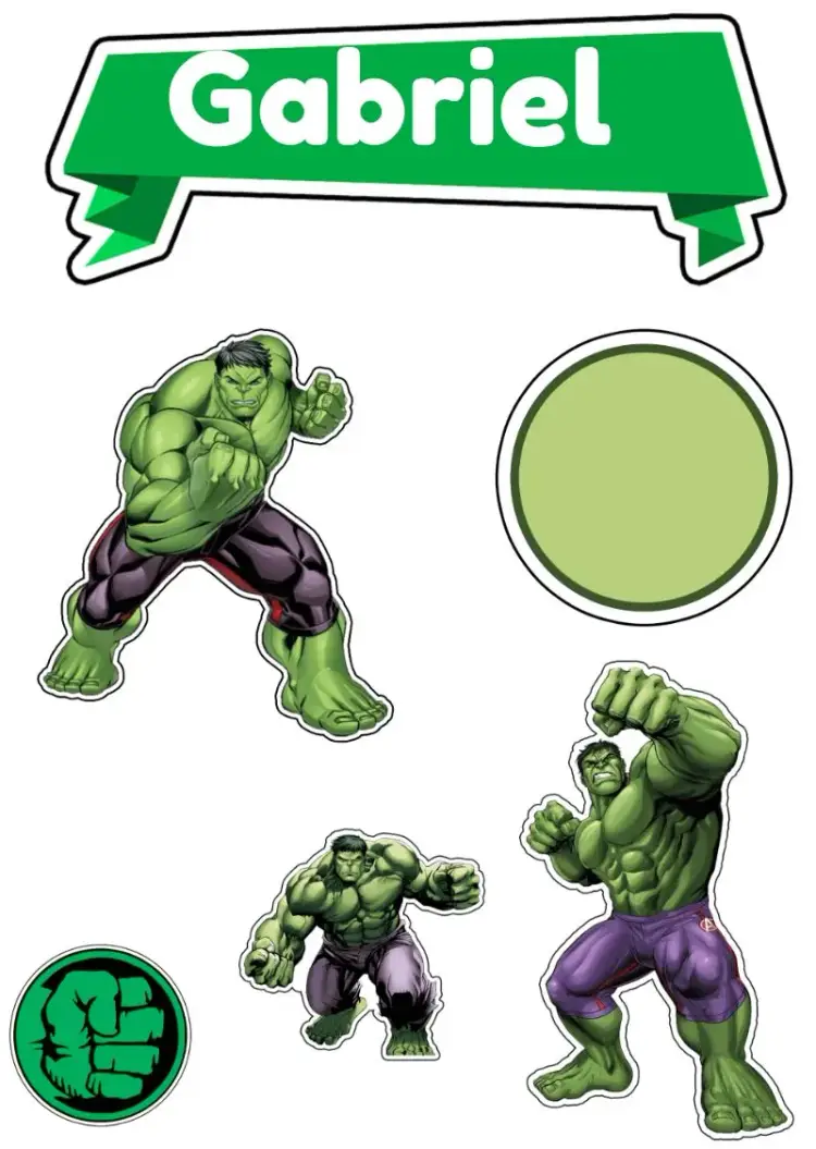 Invitación Topo De Tarta Hulk