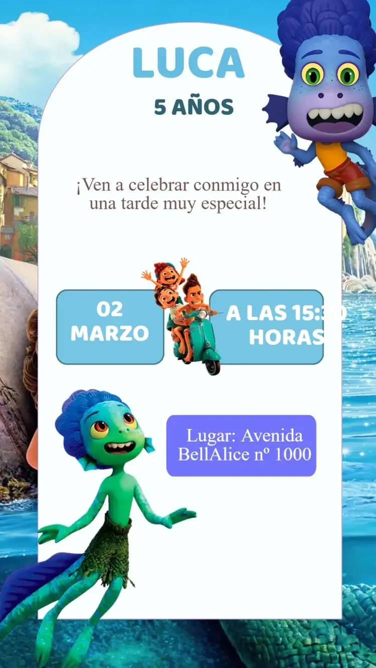 Invitación Cumpleaños Lucca