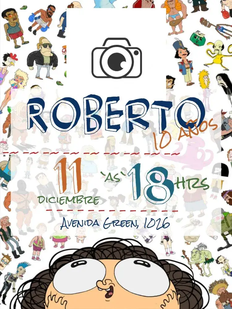 Invitación Hermano De Jorel Con Foto – tema Cumpleaños Infantil colorido, divertido, moderno, ilustraciones infantiles, estilo cartoon