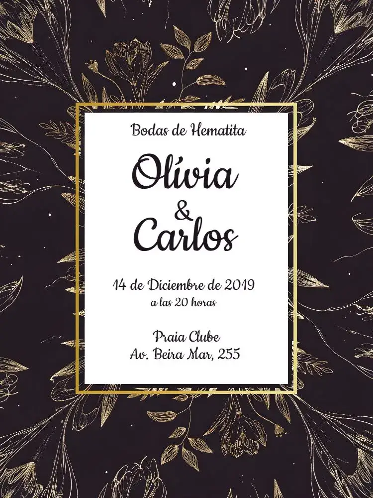 Invitación Bodas De Hematita Fuerte