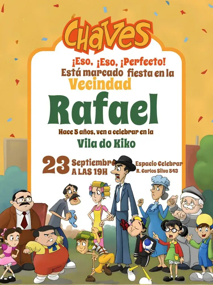 Invitación Turma Del Chavo Chilindrina