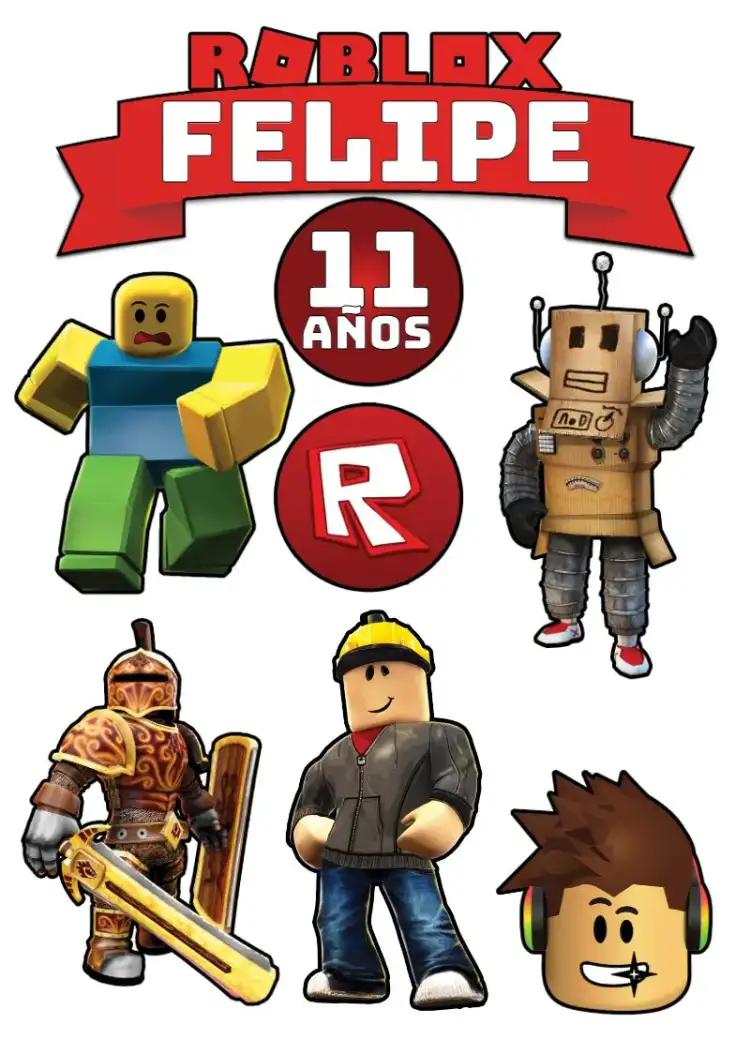 Topper de Pastel Roblox para Imprimir