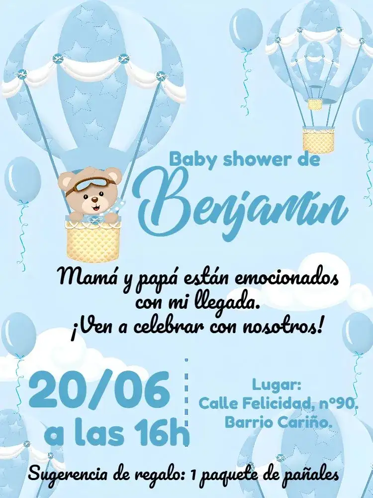 Baby Shower Teddy Bear Balloon Boy