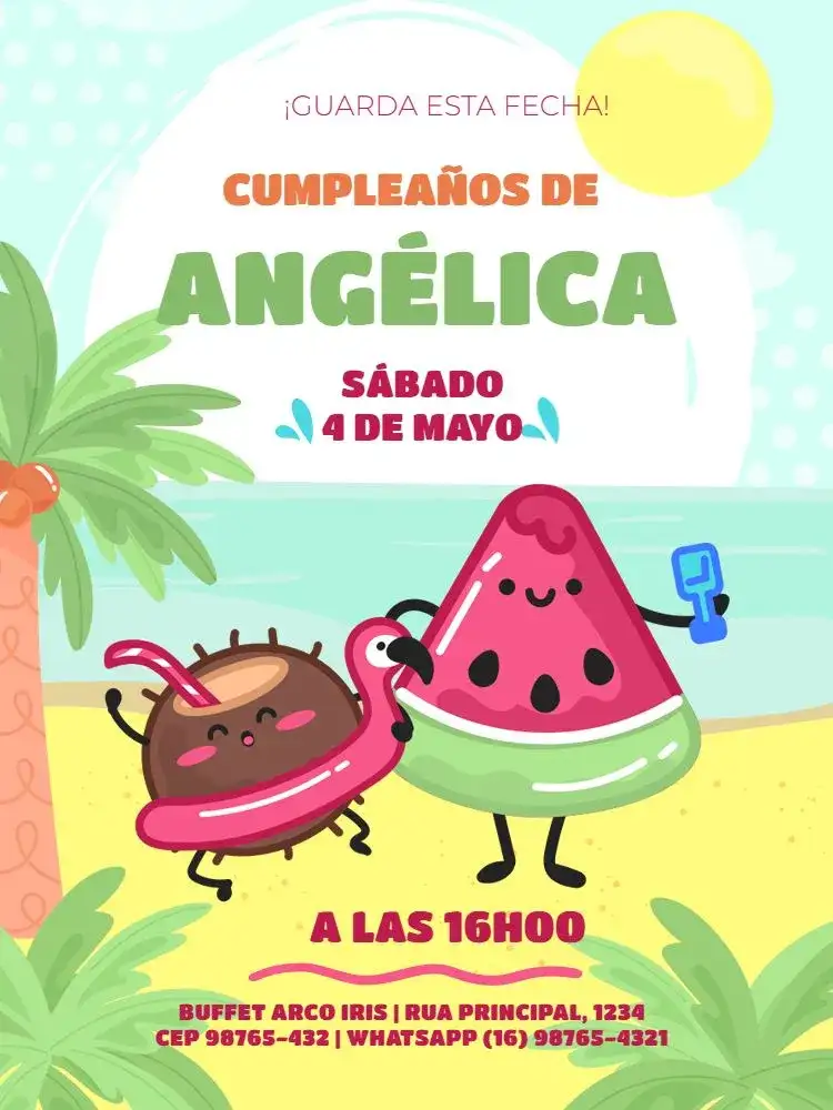 Infantil Fruta Playa Celebración