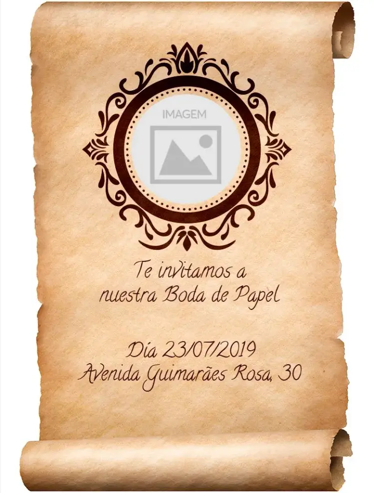 Invitación Bodas De Papel Antiguo