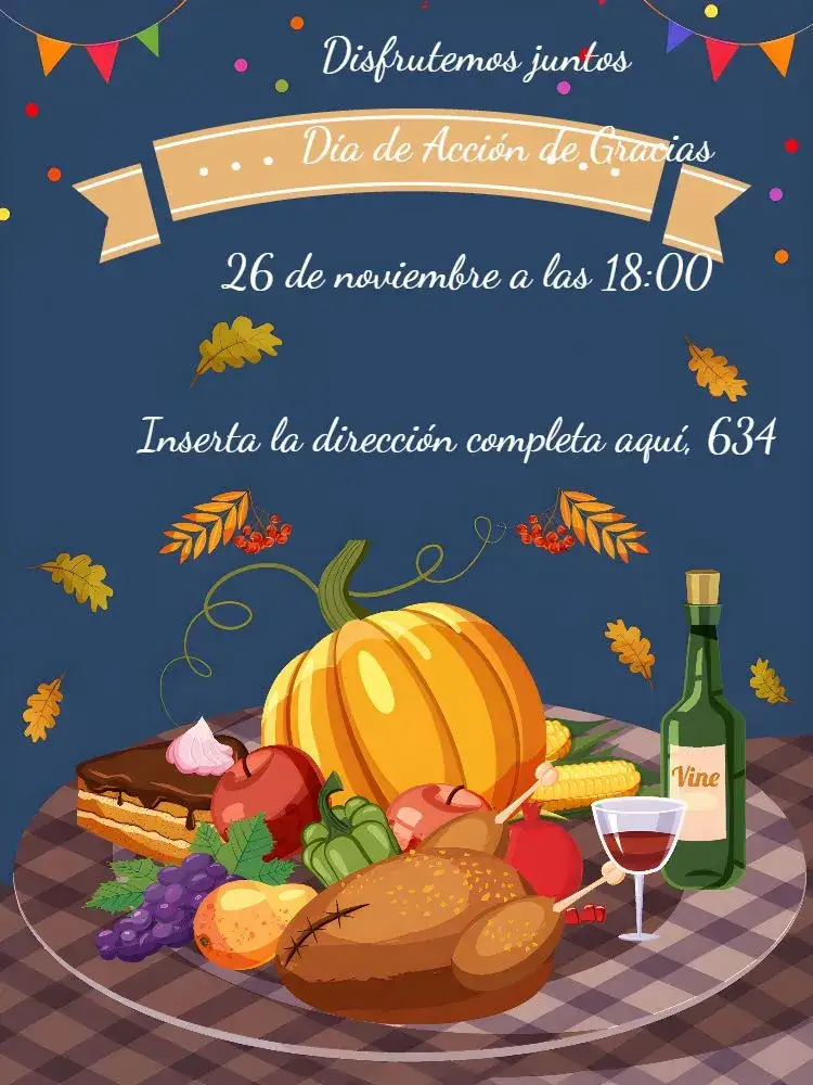 Invitación Thanksgiving Love – tema Fechas Conmemorativas colores cálidos, moderno, familiar, festivo, gráficos de pavo
