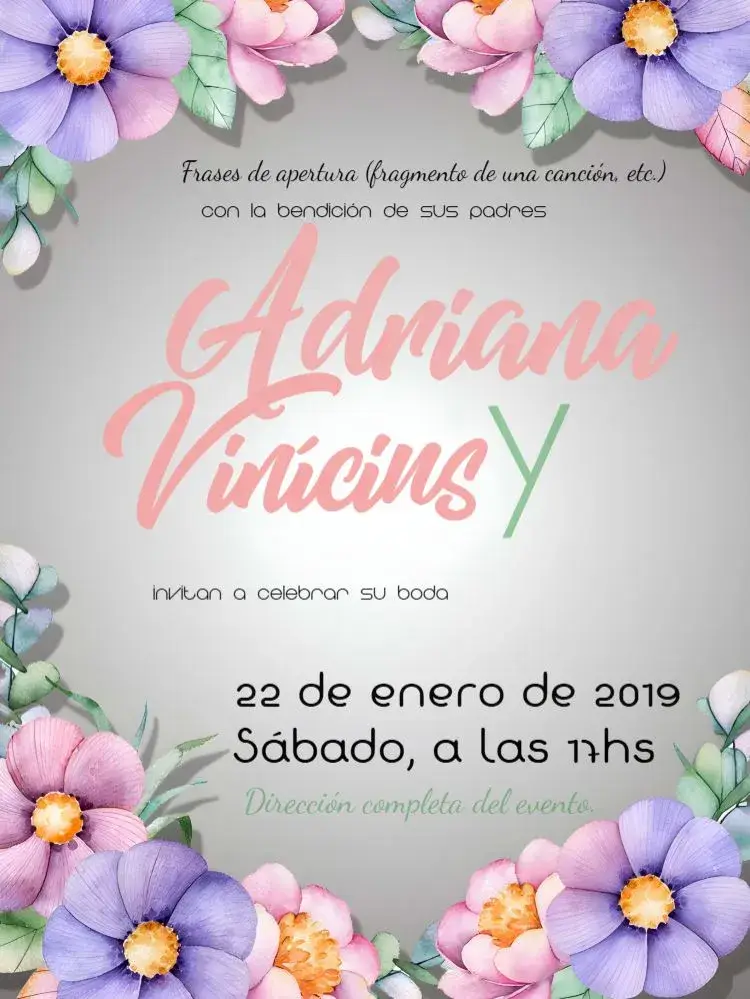 Invitación Boda Floral Moderna