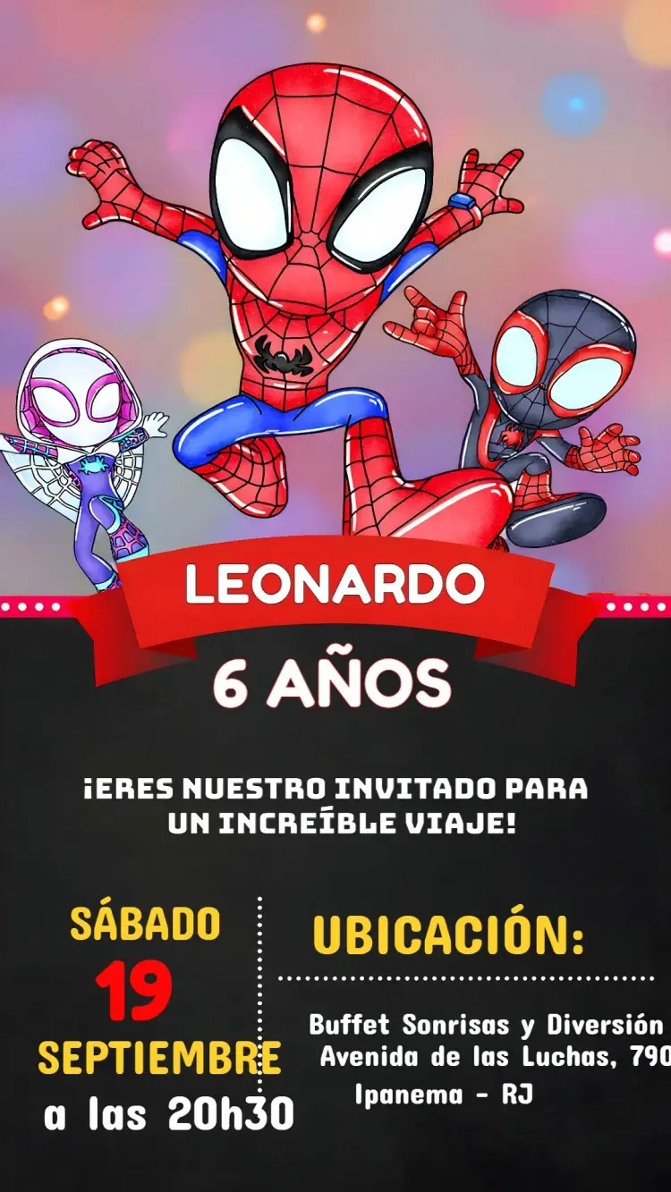Invitación Spidey Y Sus Amigos Espectaculares