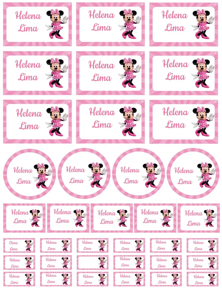 Invitación Minnie Rosa – tema Tarjeta rosa, divertido, infantil, colorido, temático