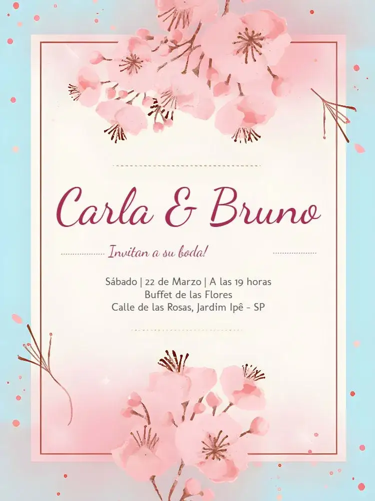 Invitación Boda Floral Flores – tema Boda floral, romántico, elegante, vintage, moderno