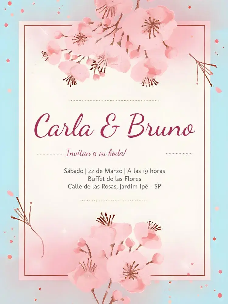 Invitación Boda Floral Flores
