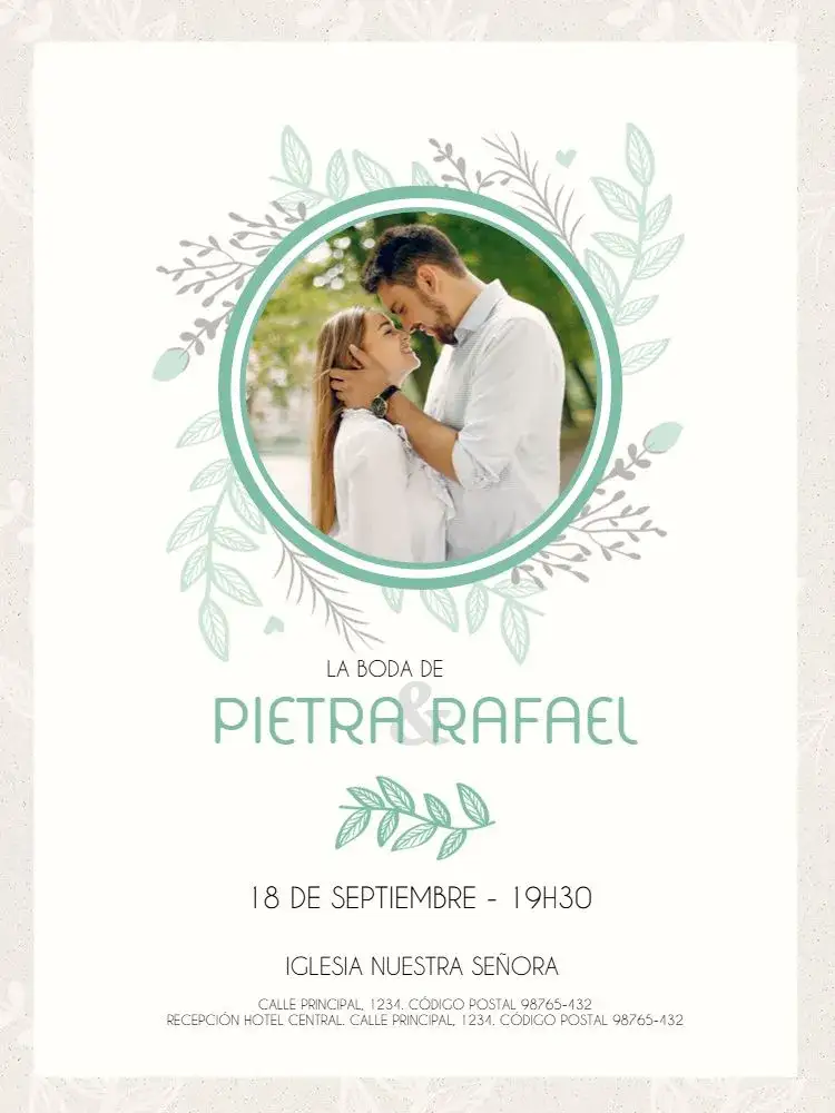 Invitación Invitación Para Boda de Pareja – tema Boda floral, delicado, moderno, minimalista, natural, elegante