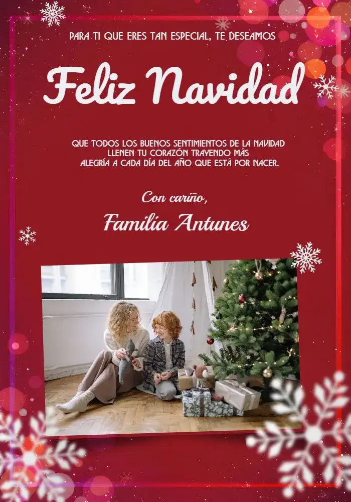 Tarjeta De Navidad Con Foto De Pino