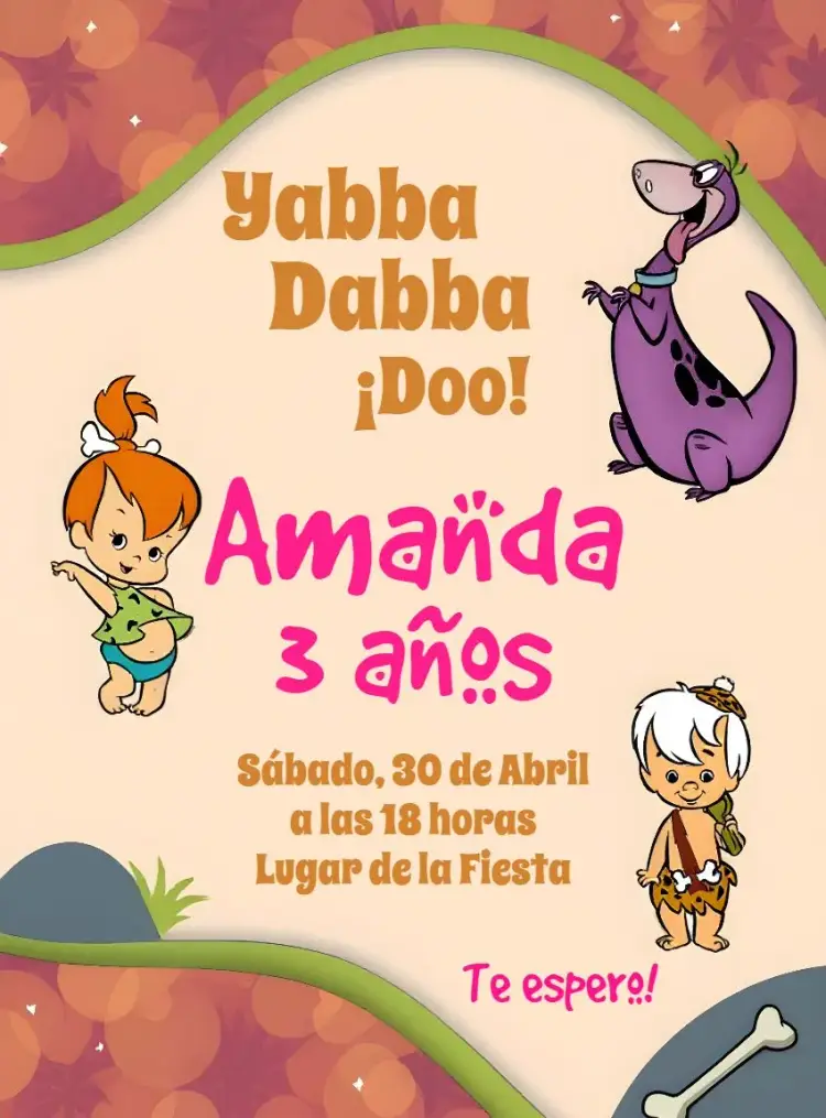 Invitación Pedrita Dinosauro