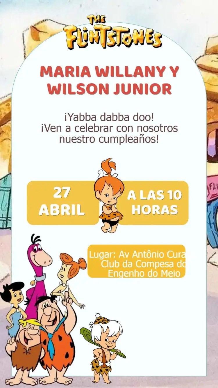 Invitación Cumpleaños Los Picapiedra