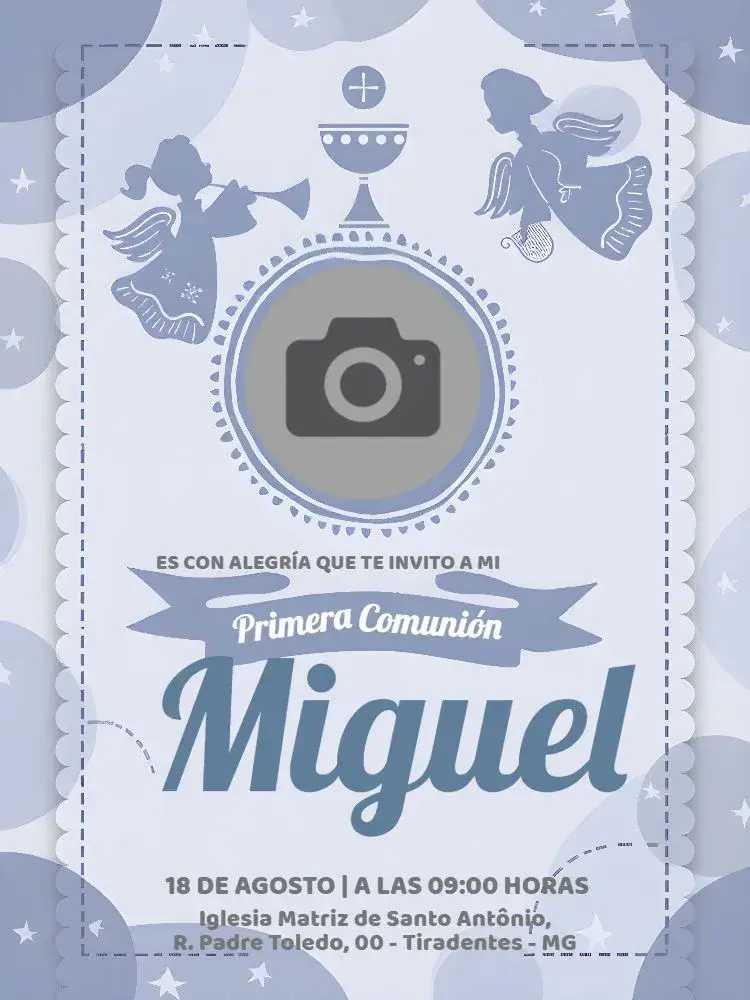 Invitación Primera Comunión Con Foto Niño