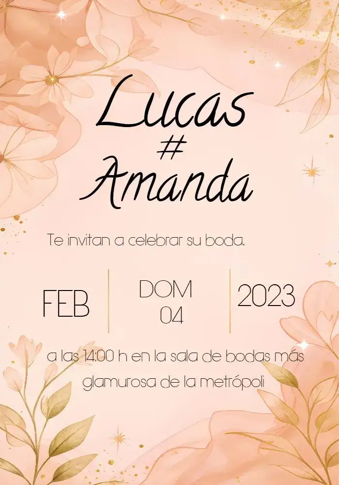 Invitación Boda Floral – tema Boda floral, romántico, elegante, vintage, moderno