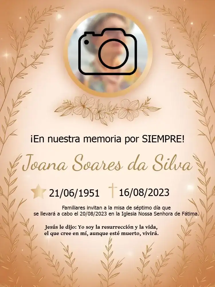 Misa De Séptimo Día Con Foto Fallecimiento