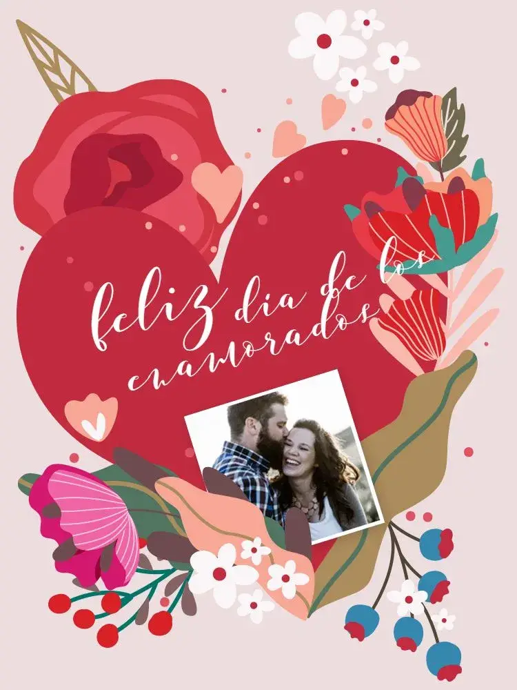 Invitación Tarjeta Día De Los Enamorados Personalizada Creativa Para Imprimir Floral
