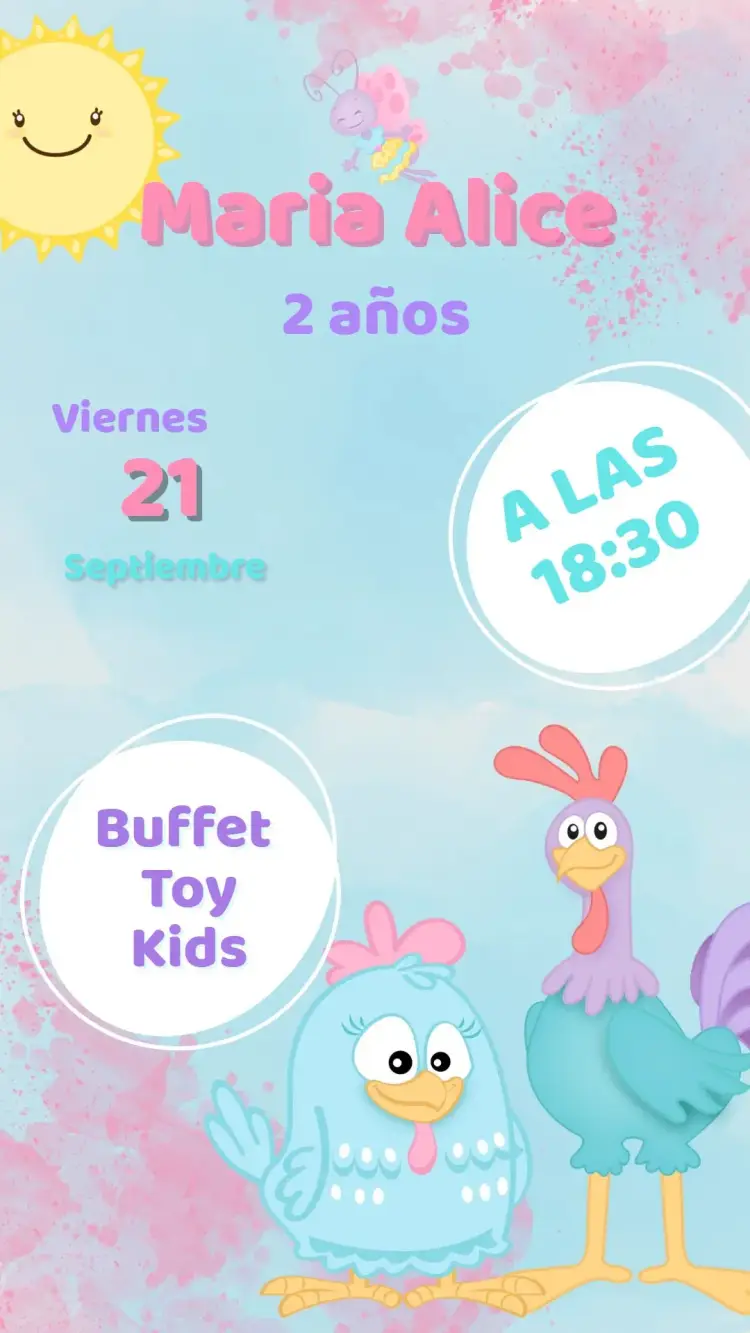 Invitación Cumpleaños Gallina Pintadita