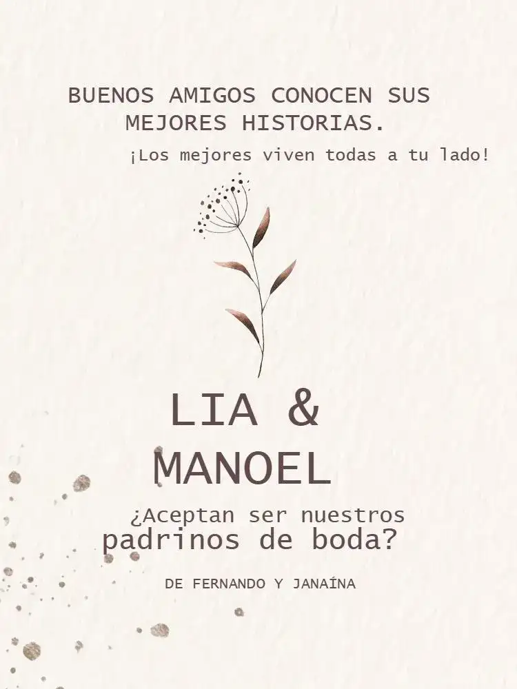 Para Padrinos De Boda Minimalista Celebración