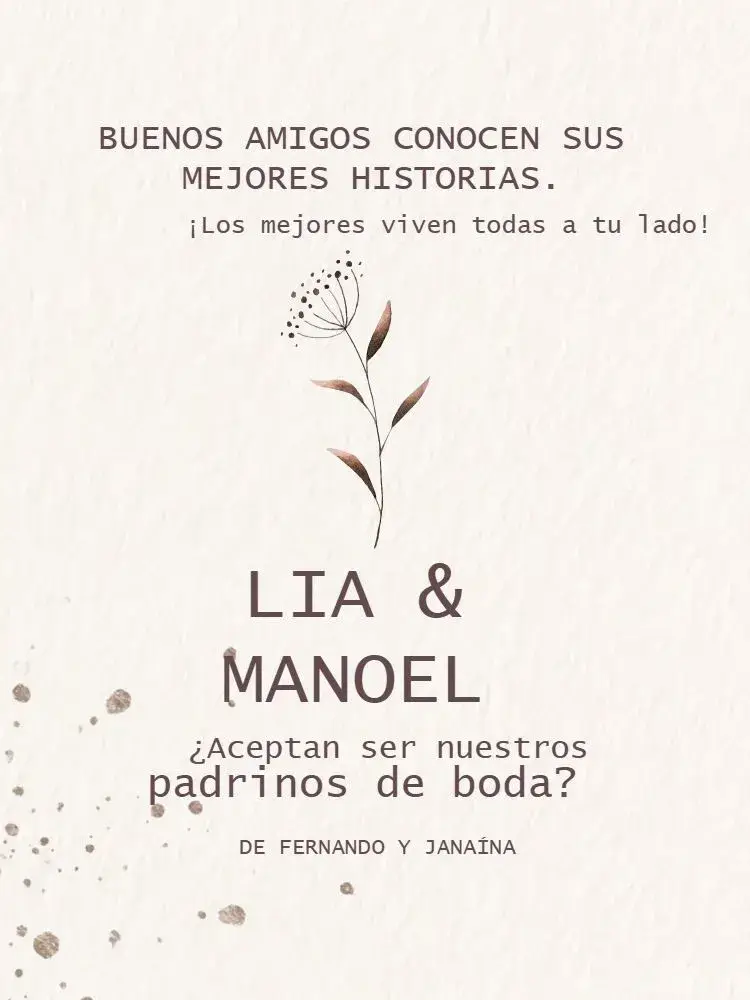 Invitación Para Padrinos De Boda Minimalista Celebración