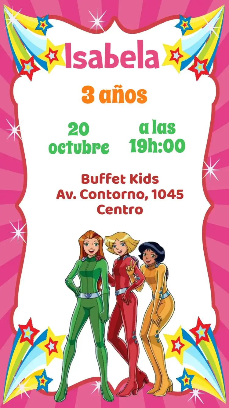 Invitación Totally Spies