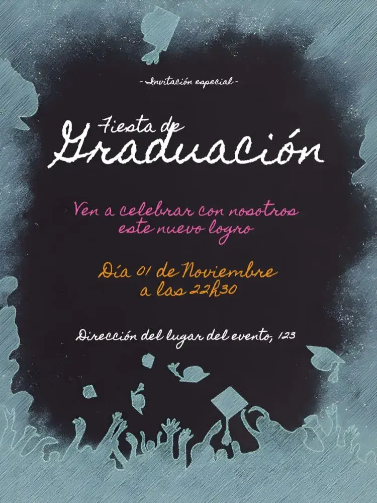 Invitación Graduación Negro
