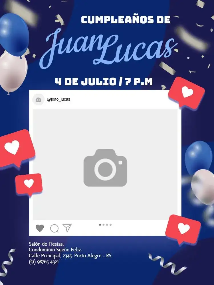 Fiesta De Azul Redes Sociales Masculino