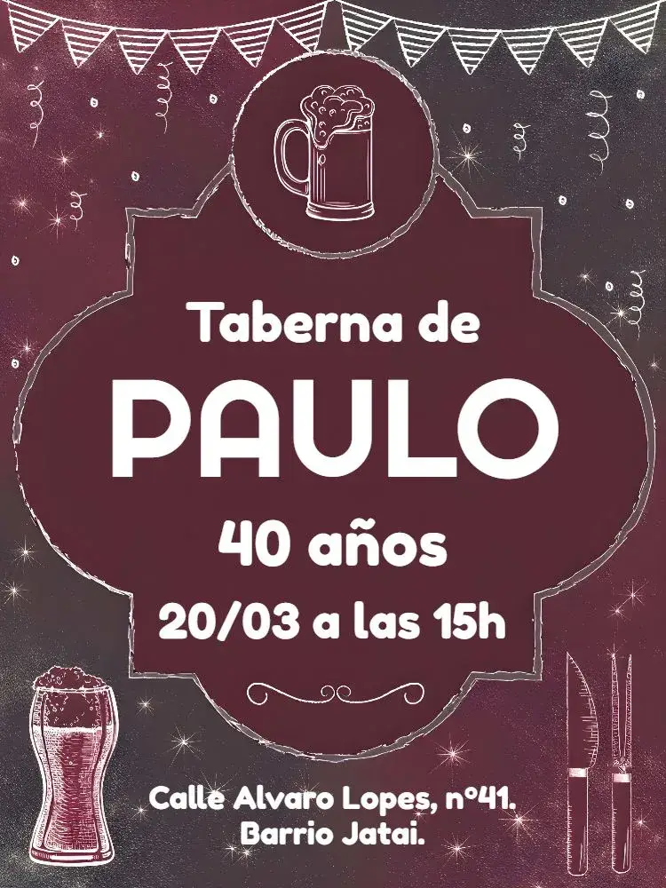 Invitación Tablero Negro Boteco Blanco