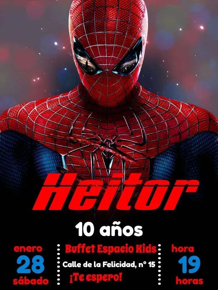 Invitación Hombre Araña Rojo
