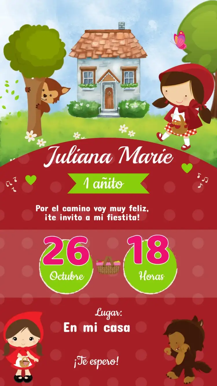 Invitación Cumpleaños Caperucita Roja