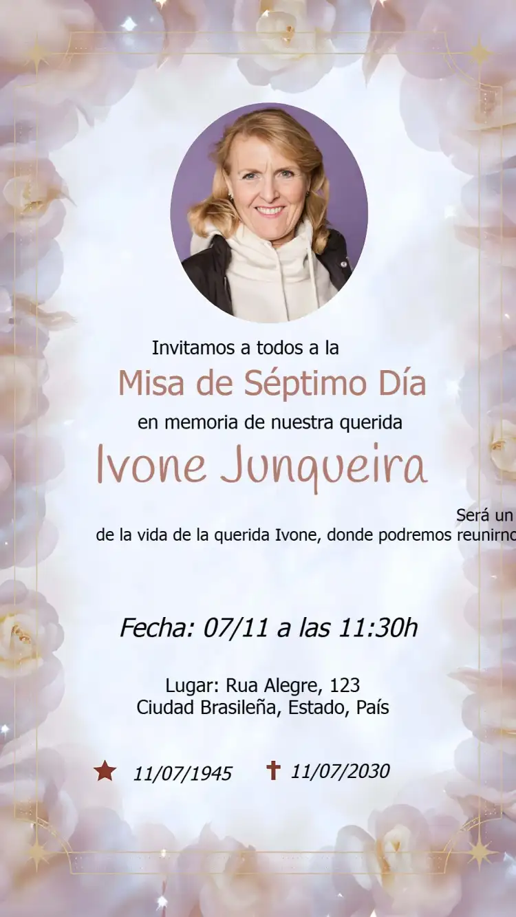 Misa De Séptimo Día Con Foto Duelo