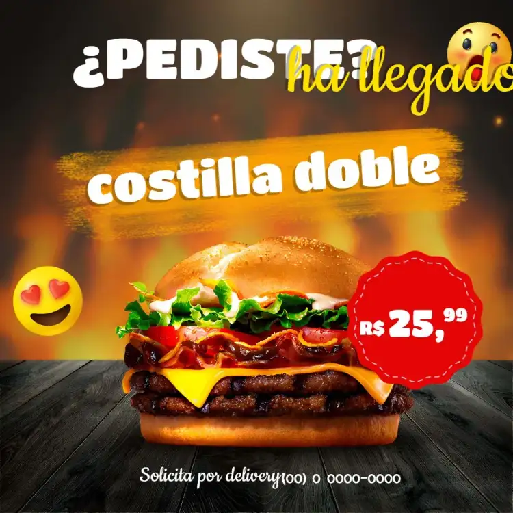Publicación Para Hamburguesería Colorida