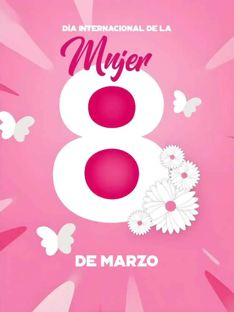 Invitación Publicación Día Internacional De La Mujer Flores editable y personalizable