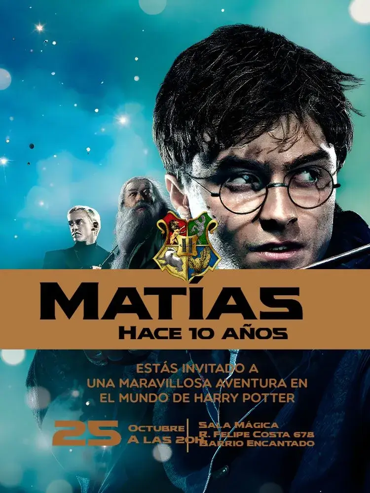 Invitación Harry Potter Dumbledore