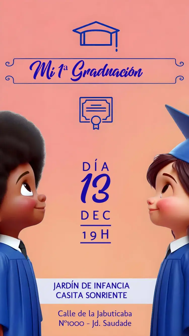 Invitación Graduación Infantil Niño