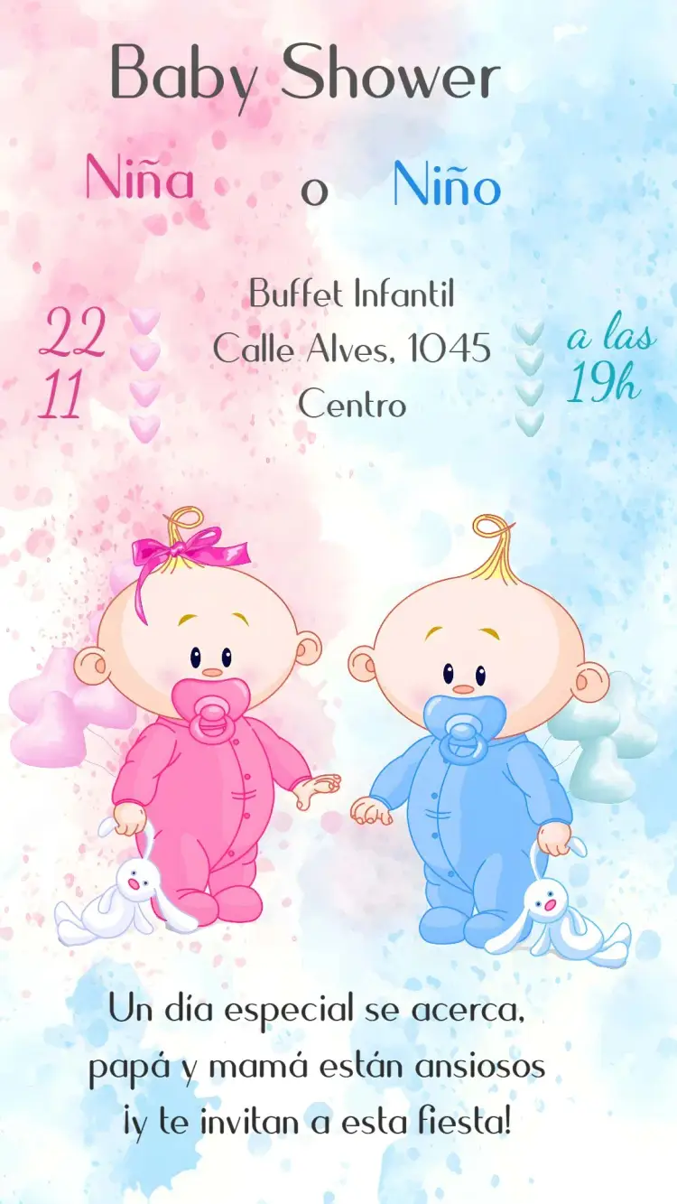 Invitación Fiesta de Revelación de Género