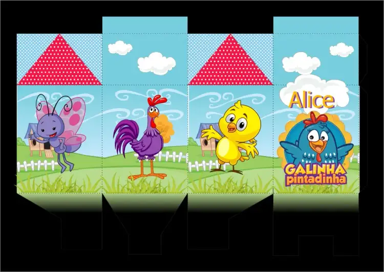 Invitación Caja Milk Para Imprimir Gallina Pintadita Molde – tema Más buscados colorido, divertido, infantil, lúdico, temático, alegre