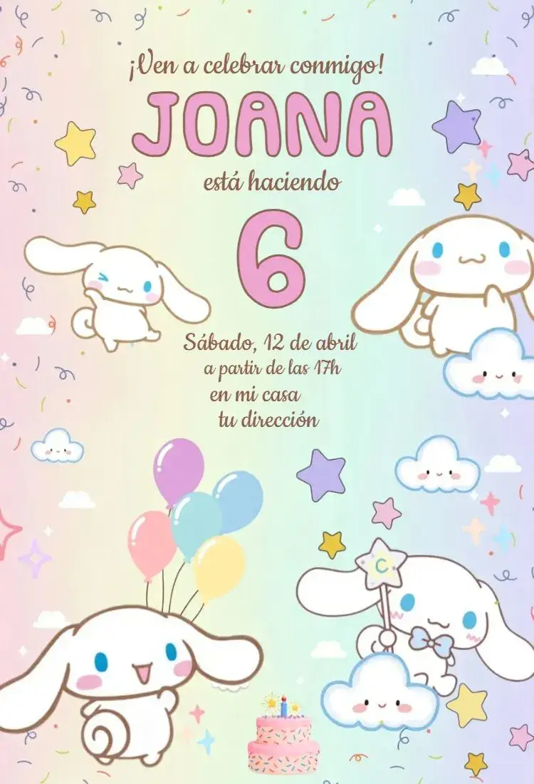Invitación Cinnamoroll 1