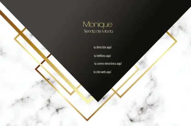 Invitación Tarjeta Trasera Elegante para Mujeres – tema Tarjeta elegante, moderno, dorado, mármol, delicado, femenino